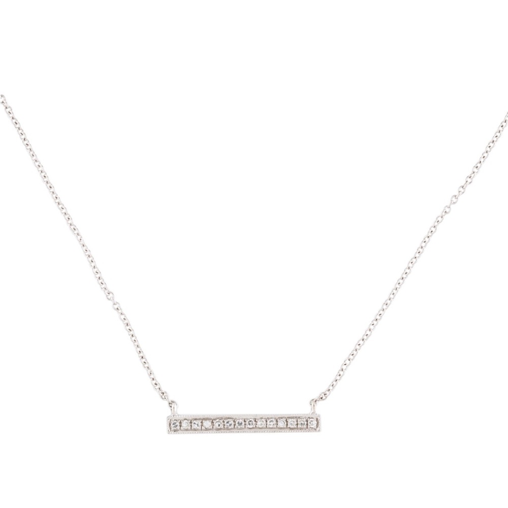 Dana Rebecca 14k White Gold Diamond Bar Necklace